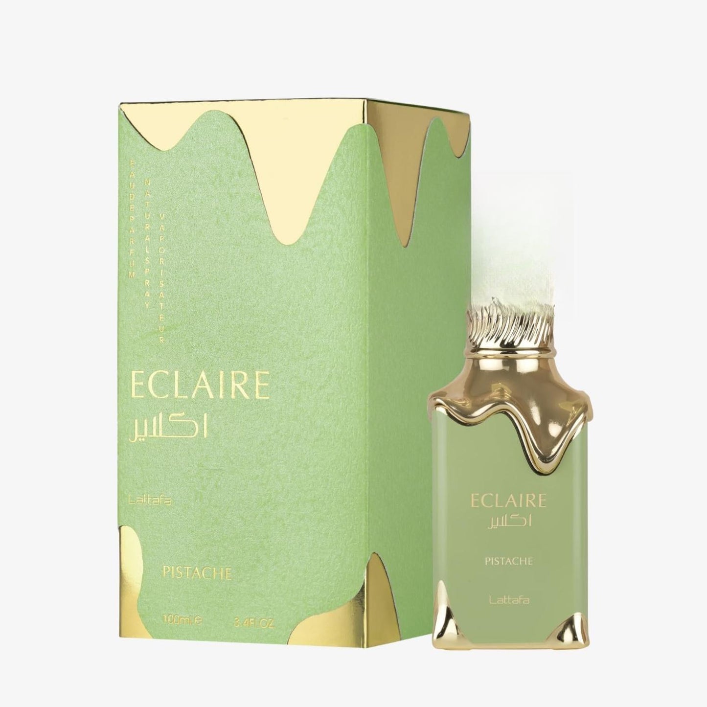 Lattafa Eclaire Pistache EDP 100 ml/3.4 oz Spray – Pistachio Vanilla Milk Musk Cream