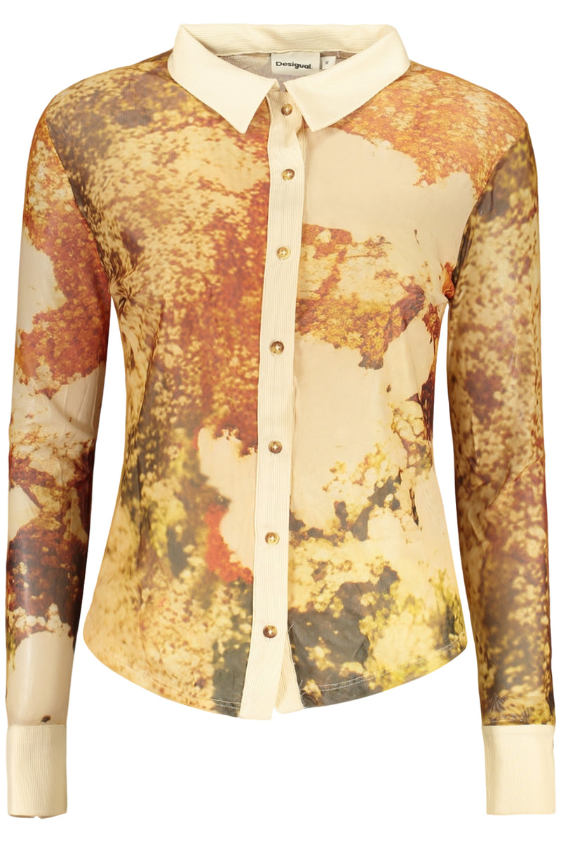 Desigual Camicia Maniche Lunghe Donna Beige