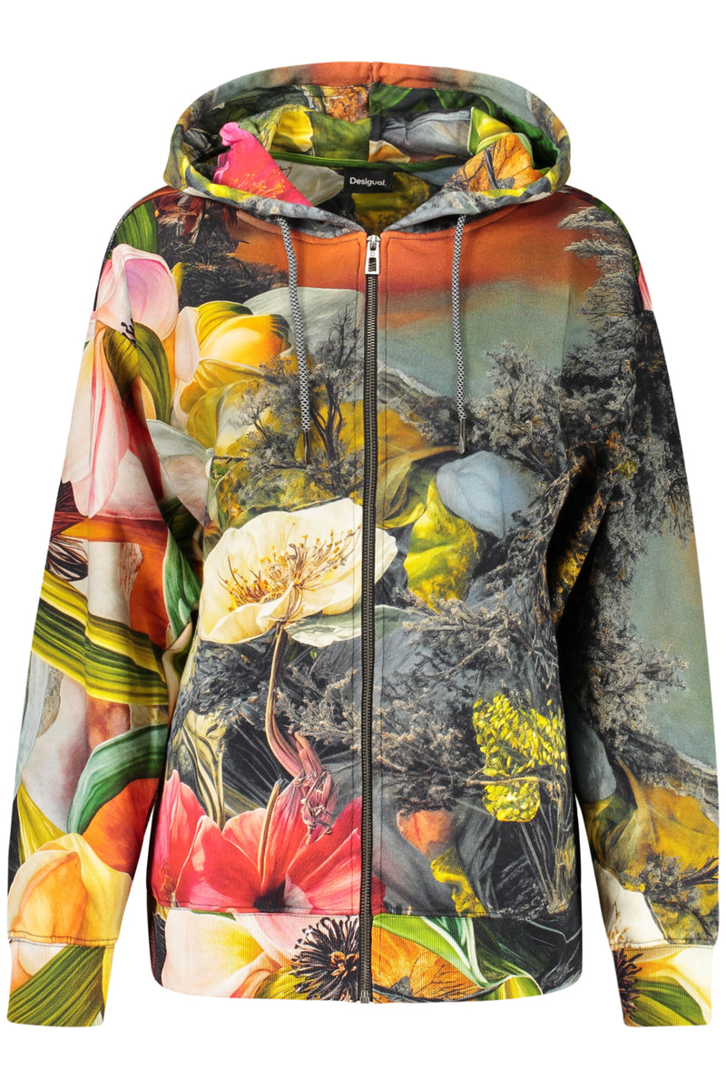 Desigual Felpa Con Zip Donna Grigio