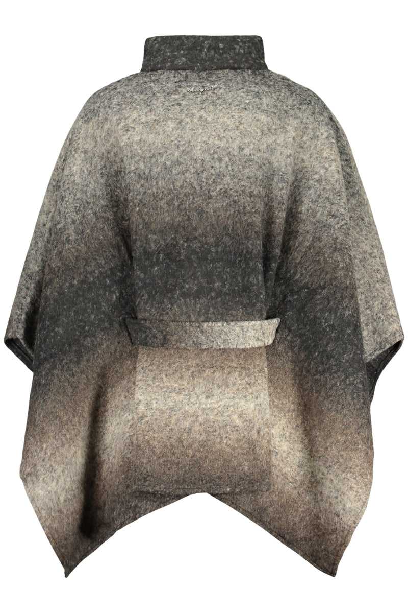 Desigual Poncho Donna Marrone