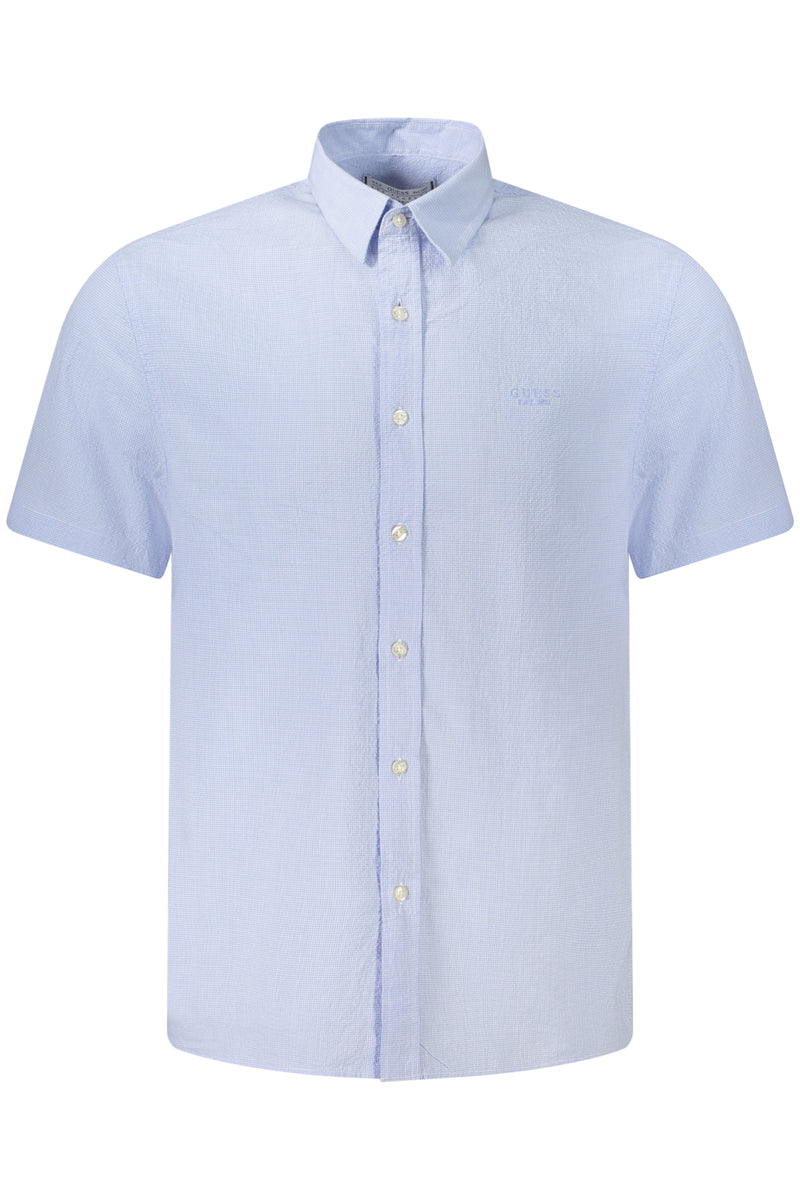 Guess Jeans Camicia Maniche Corte Uomo Azzurro