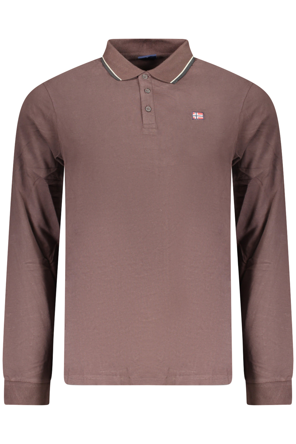 Norway 1963 Polo Maniche Lunghe Uomo Marrone