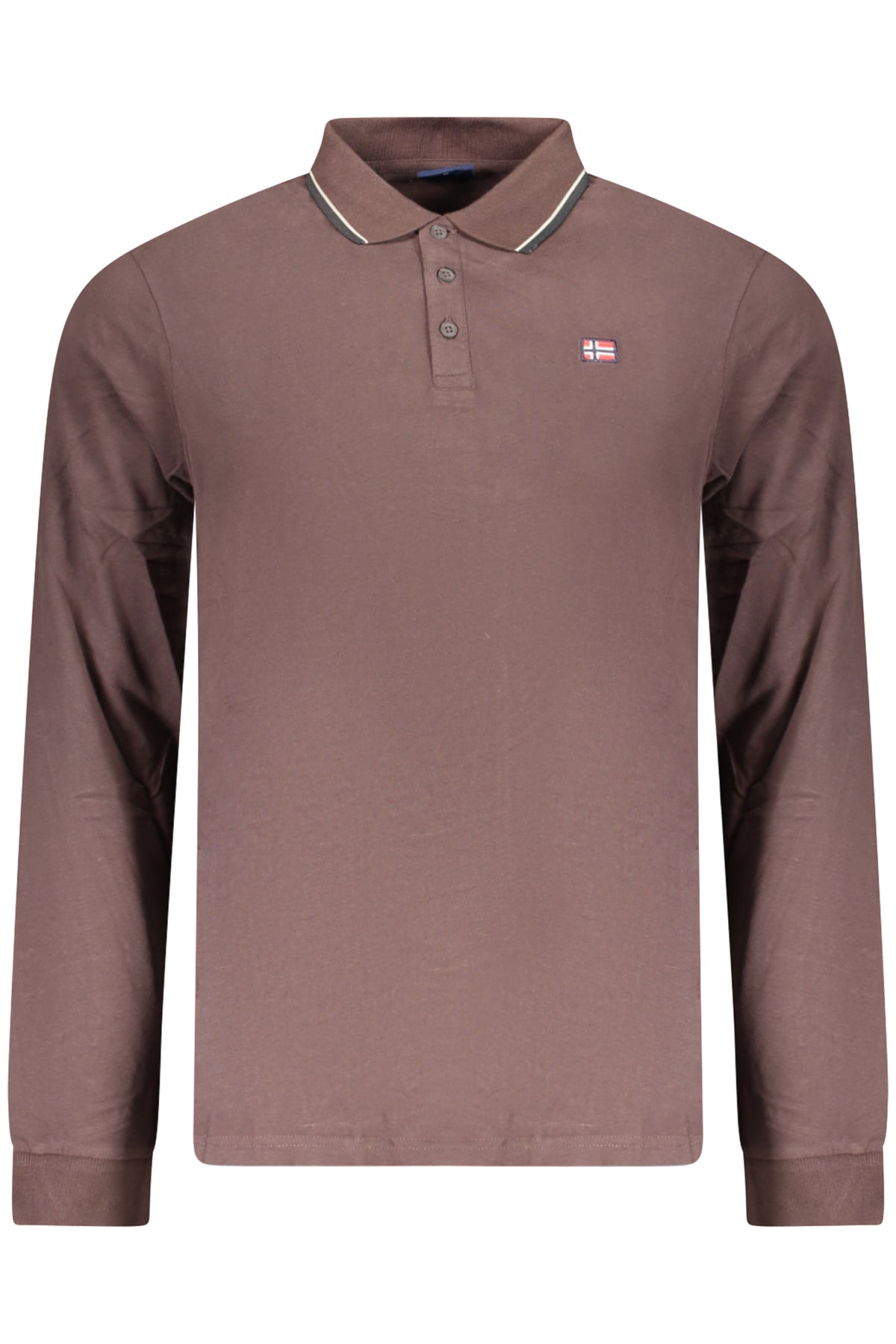 Norway 1963 Polo Maniche Lunghe Uomo Marrone
