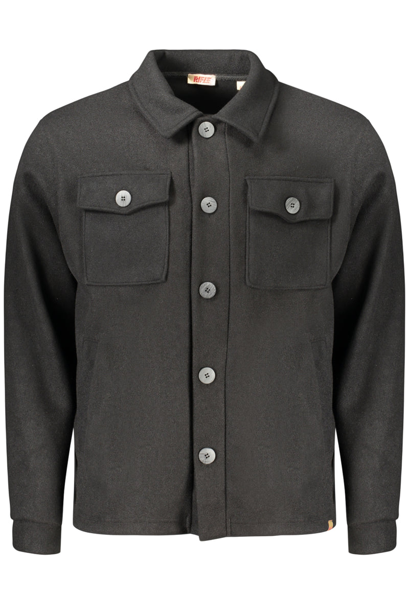 Rifle Camicia Maniche Lunghe Uomo Nero