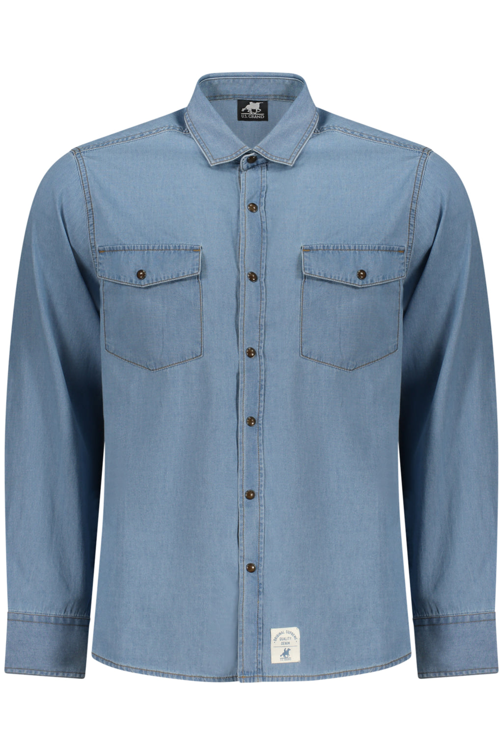 U.S. Grand Camicia Maniche Lunghe Uomo Azzurro