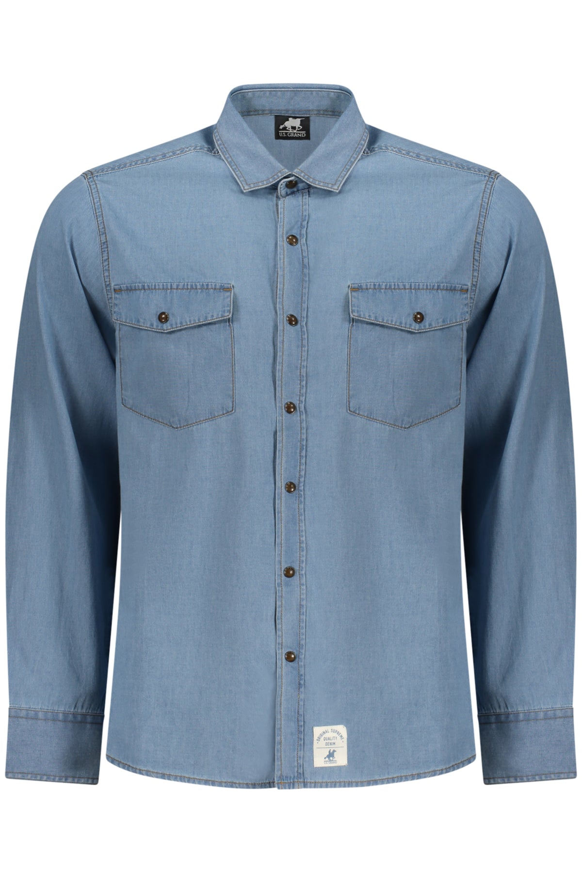 U.S. Grand Camicia Maniche Lunghe Uomo Azzurro